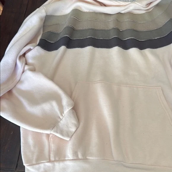 Aviator Nation Cream and Gray Striped Hoodie - Picture 4 of 6